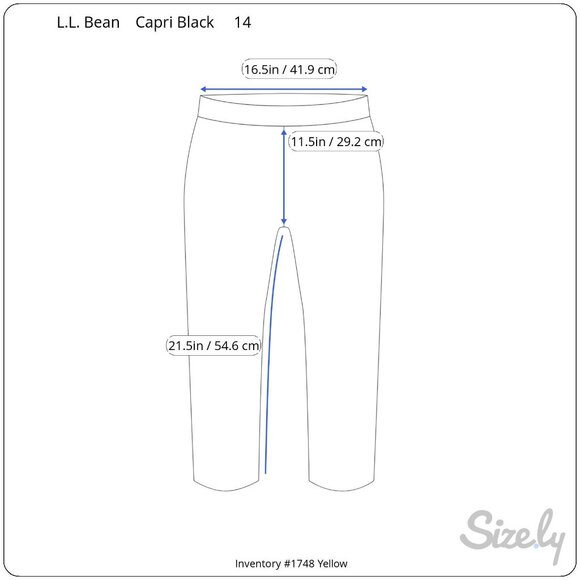 L.L.Bean Women’s 14 Black Item ODRDS2 Two Button Zip Capri Pant - Picture 3 of 8